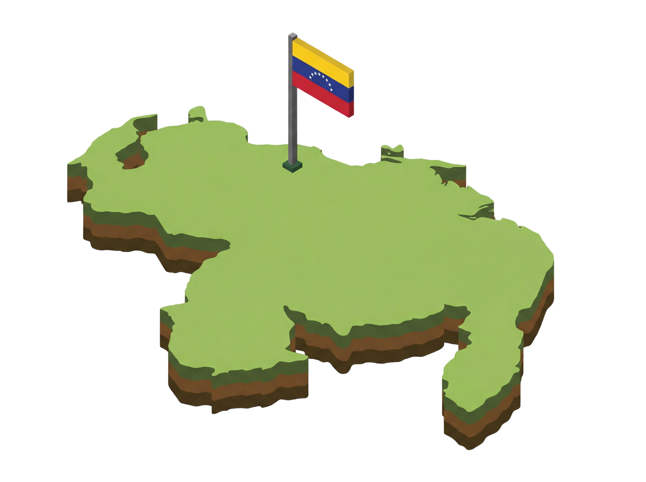 World map showing global coverage from Caracas